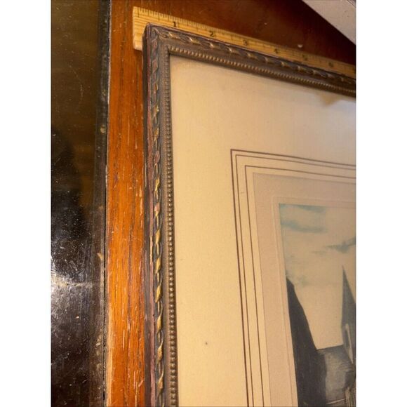 Antique Framed Signed Print SAINT-VIVIEN VU DE LA RUE DU MATELAS Rouen France - Picture 7 of 11